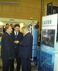 On a photo (see below): Saprykin V.V., the President of group of the Companies METTEM; Karmazinov F.V., the President of the National union of water canals of Russia; Ul'yanov A.N., the President of Joint-Stock Company SVAROG  discussion of the project with overall productivity up to 1 500 000 cubic metres/day for sewage disinfection by the UV radiation together with ultrasound action in Sankt- Petersburg
