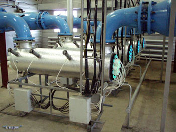 Станция обеззараживания сточных вод ультрафиолетом с применением ультразвука в г.Сургуте.